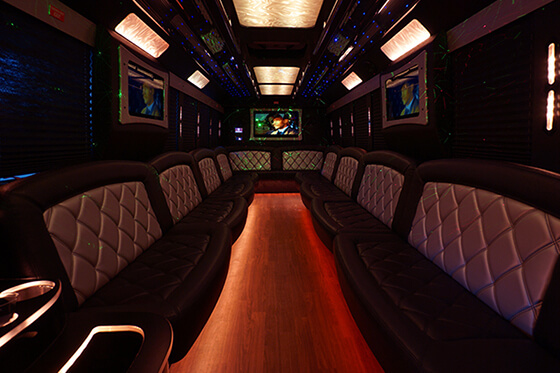 party bus with HDTVs