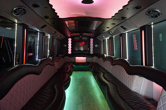 colorful party bus lounge