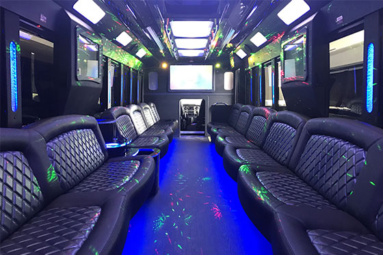 larger party bus interior