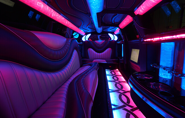 colorful limo interior